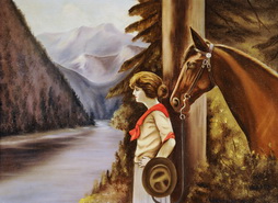 Untitled (Cow-Boy Girl and Horse)
